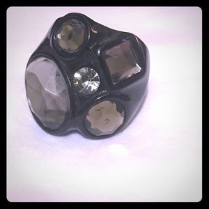 Rhinestone black ring